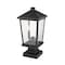 Z-Lite Beacon 2 Light Outdoor Pier Mounted Fixture, Black & Clear Beveled 568PHBS-SQPM-BK - alternate 3